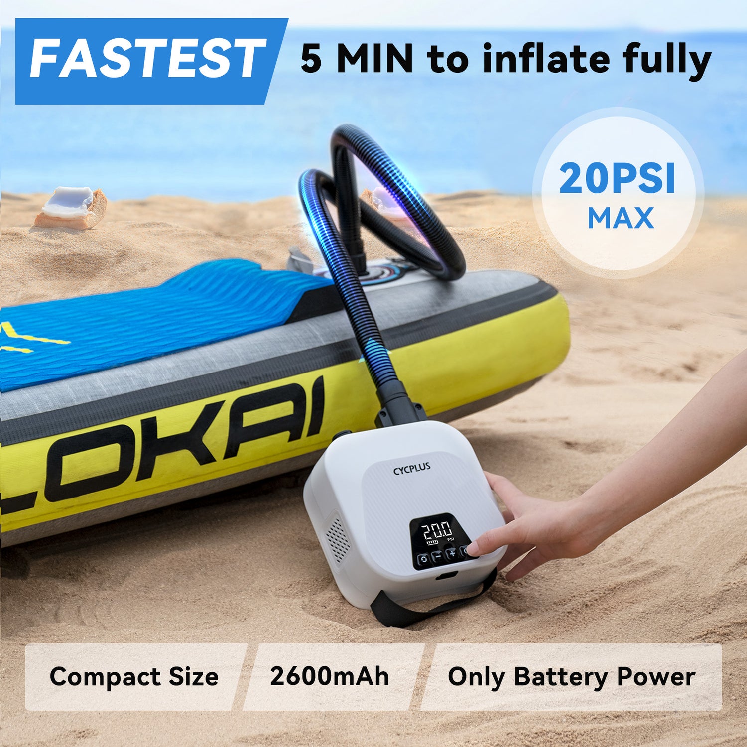 Rechargeable SUP DOCK Air Pump